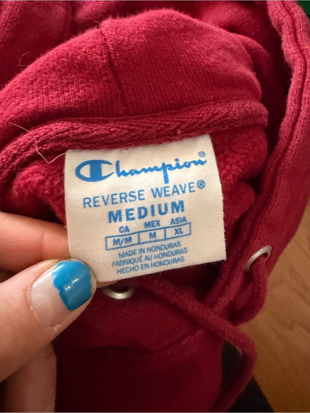 Champion Women's Red Crewneck Reverse Weave Sweatshirt